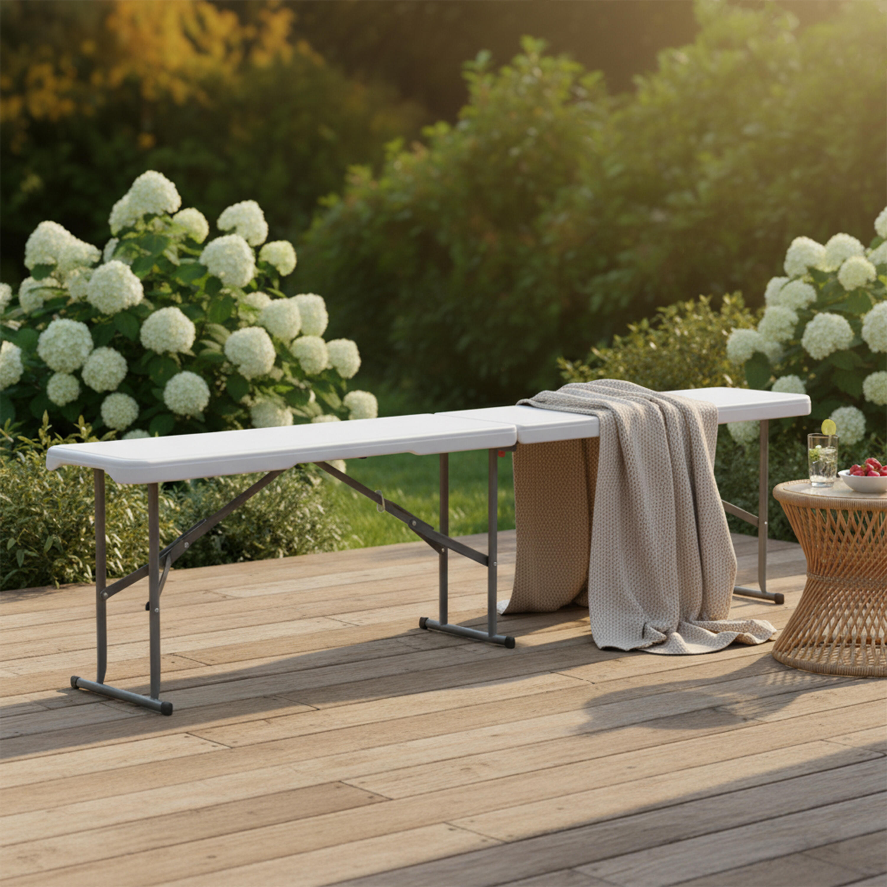 Banc de brasserie pliable AXI Elba, Blanc 3/7