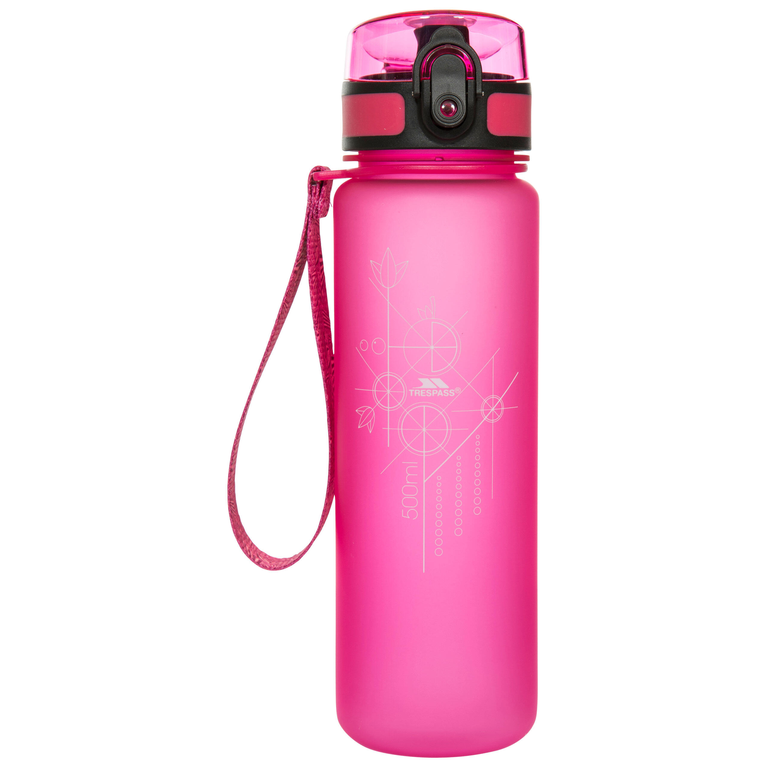 Trespass Flintlock - Borraccia Sportiva 500 ml, Rosa 2/5