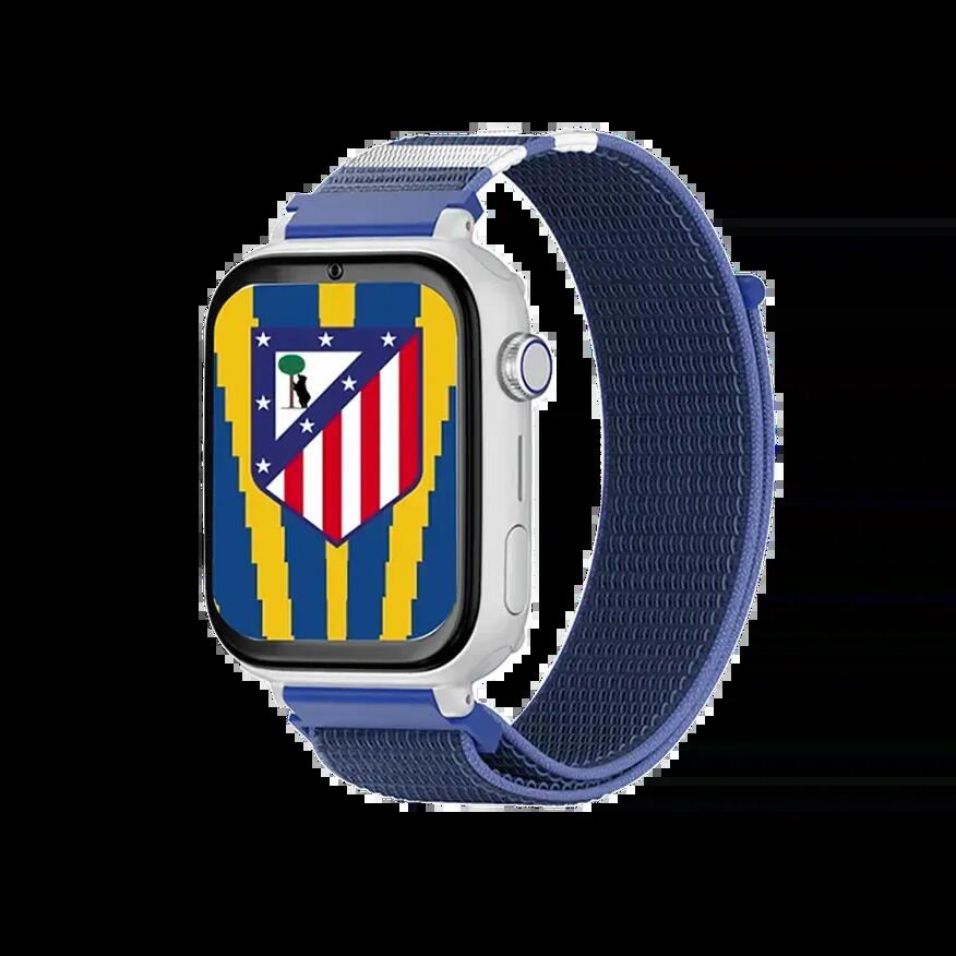 SaveWatch Plus Atletico Madrid White Case Blue Fabric Strap