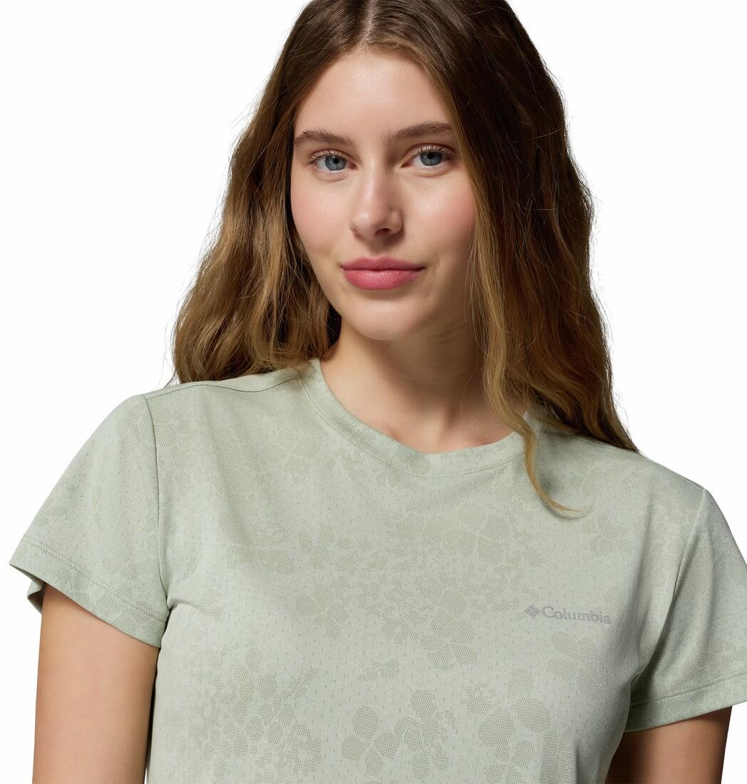 Tee Shirt de Randonnée Femme Columbia "Bluebird Canyon II SS Crew" Vert 3/5
