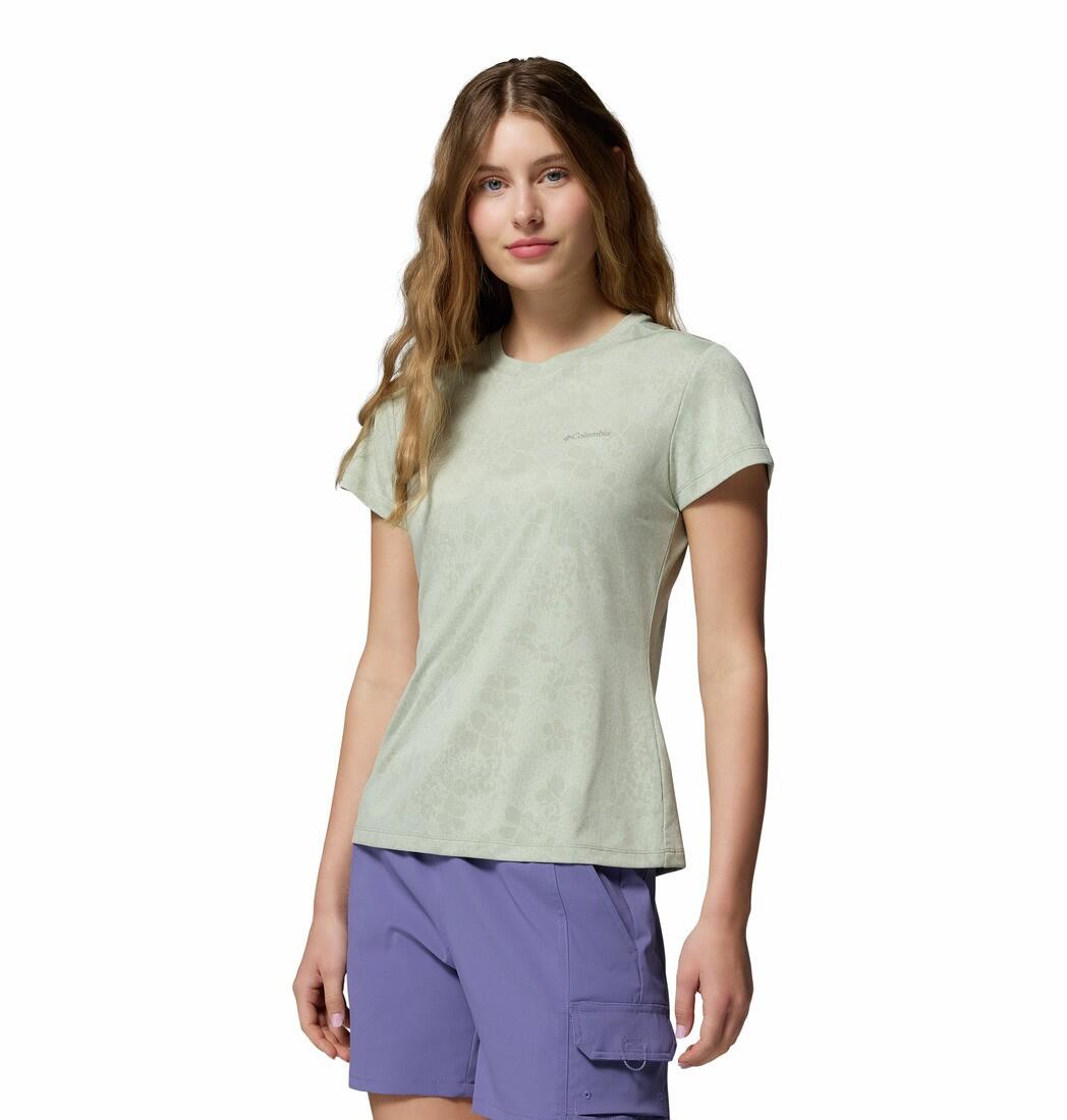 Tee Shirt de Randonnée Femme Columbia "Bluebird Canyon II SS Crew" Vert 4/5