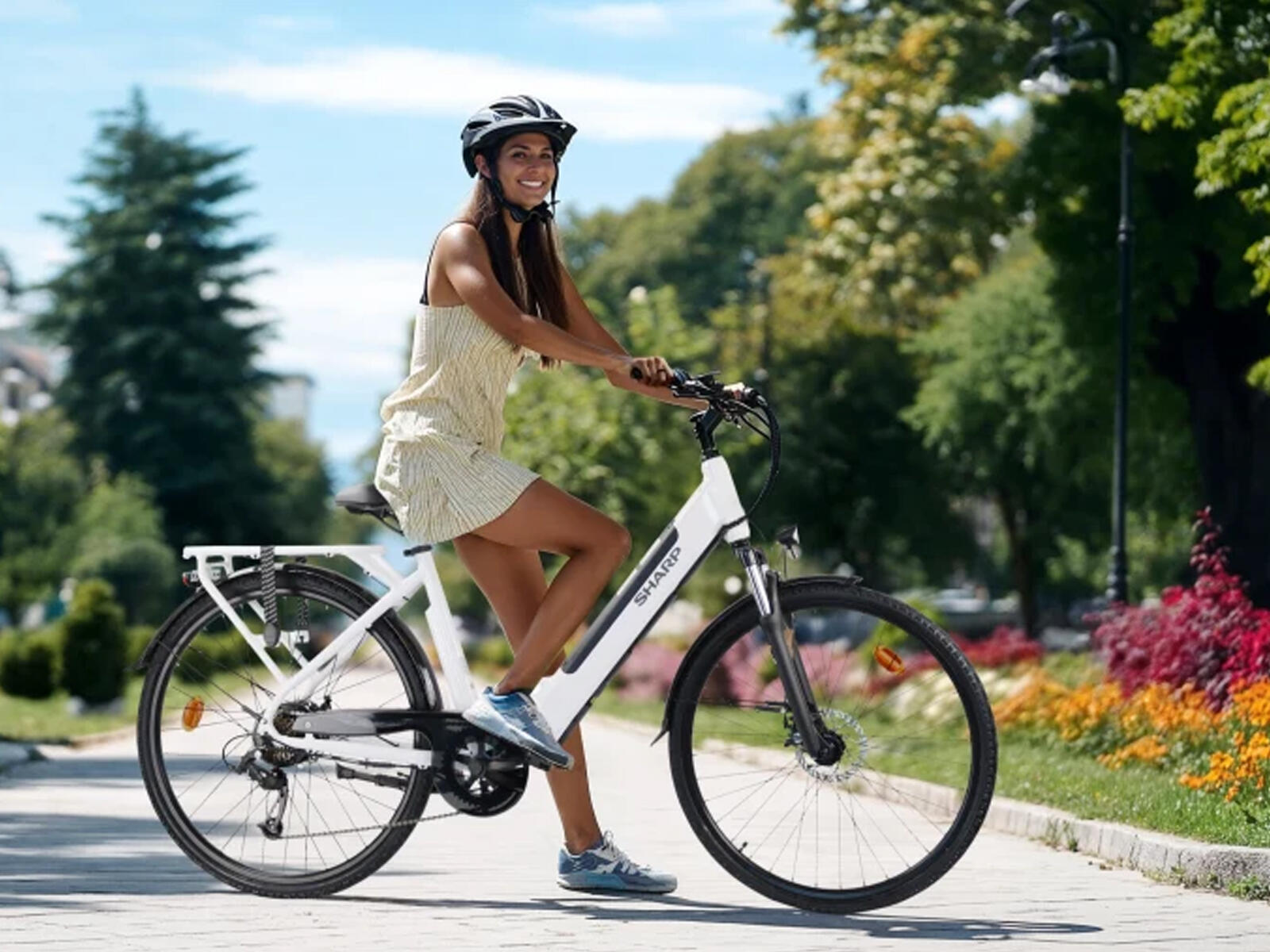 Unisex elektrische stadsfiets 12.8Ah 28 inch wit Urban 2/5