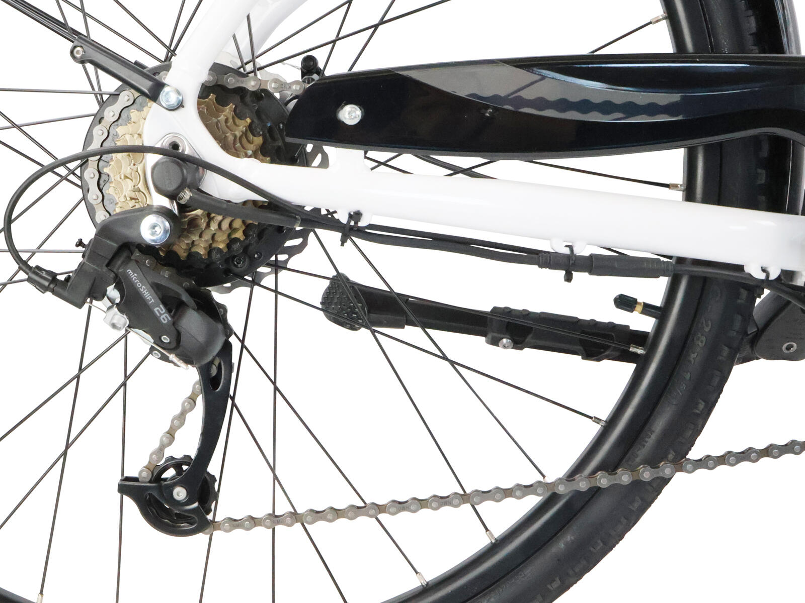 Unisex elektrische stadsfiets 12.8Ah 28 inch wit Urban 4/5