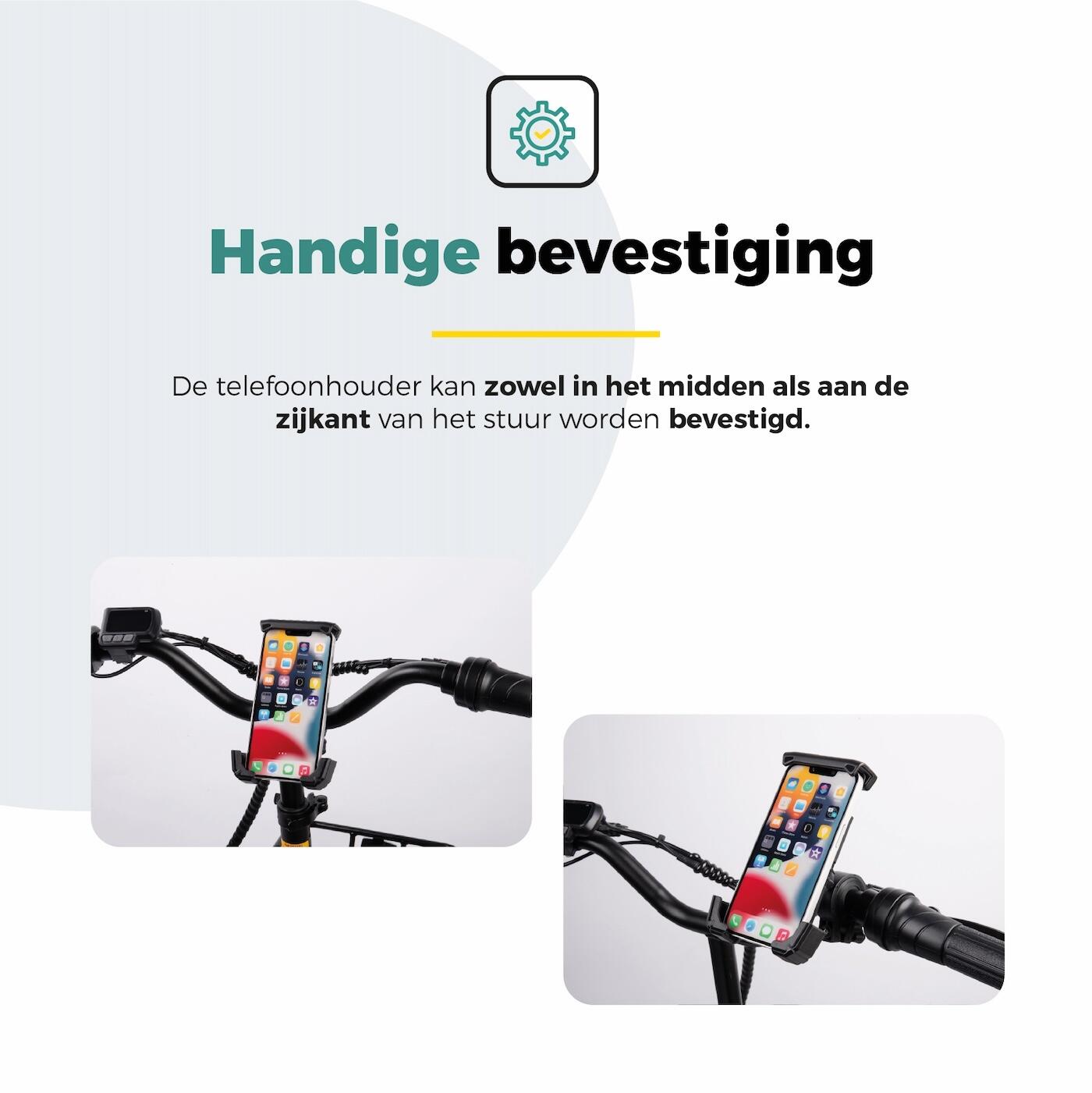 Voltano Slim Telefoonhouder Fiets - Zwart - Universeel 3/7