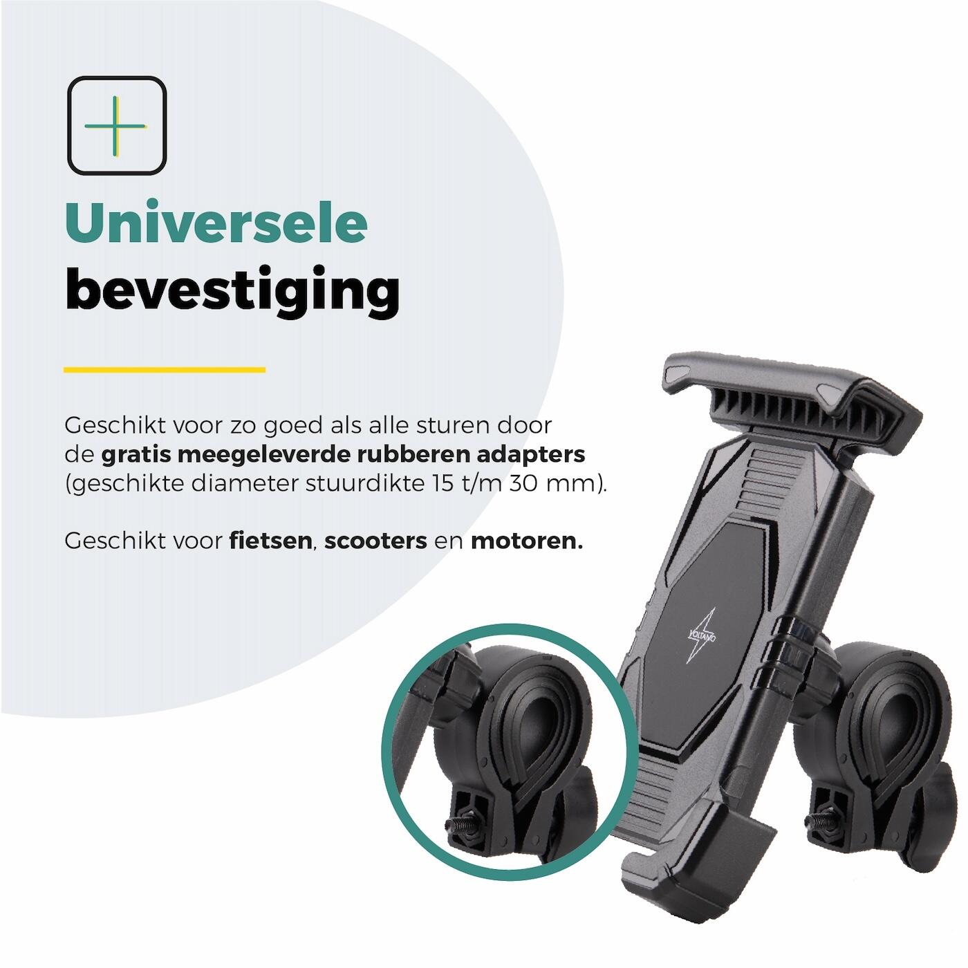 Voltano Slim Telefoonhouder Fiets - Zwart - Universeel 6/7
