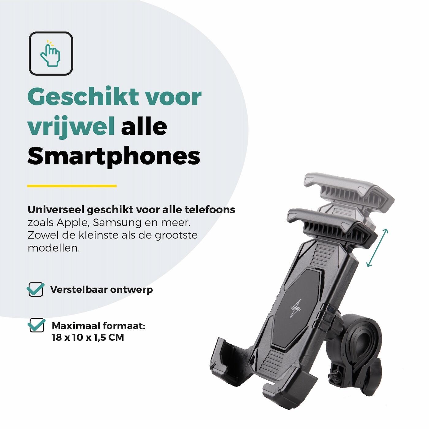 Voltano Slim Telefoonhouder Fiets - Zwart - Universeel 7/7