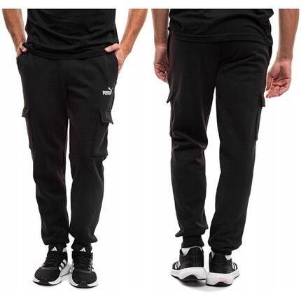 Spodnie Dresowe Męskie PUMA Cargo Sportowe Dresy Bawełniane Czarne