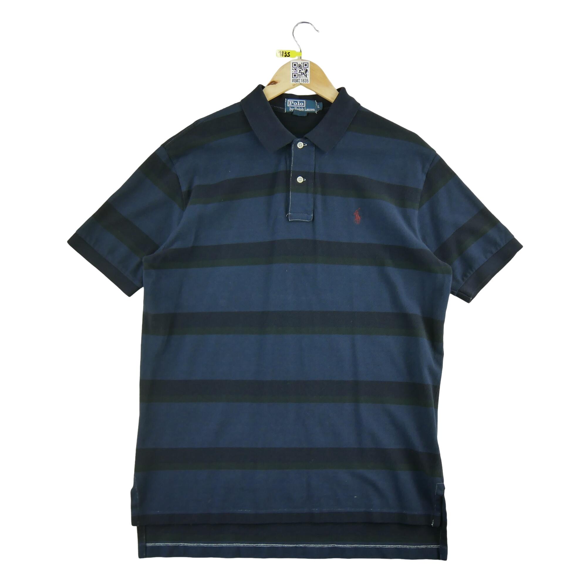 RALPH LAUREN Reconditionné - Polo manches courtes Homme Marine - Bon État