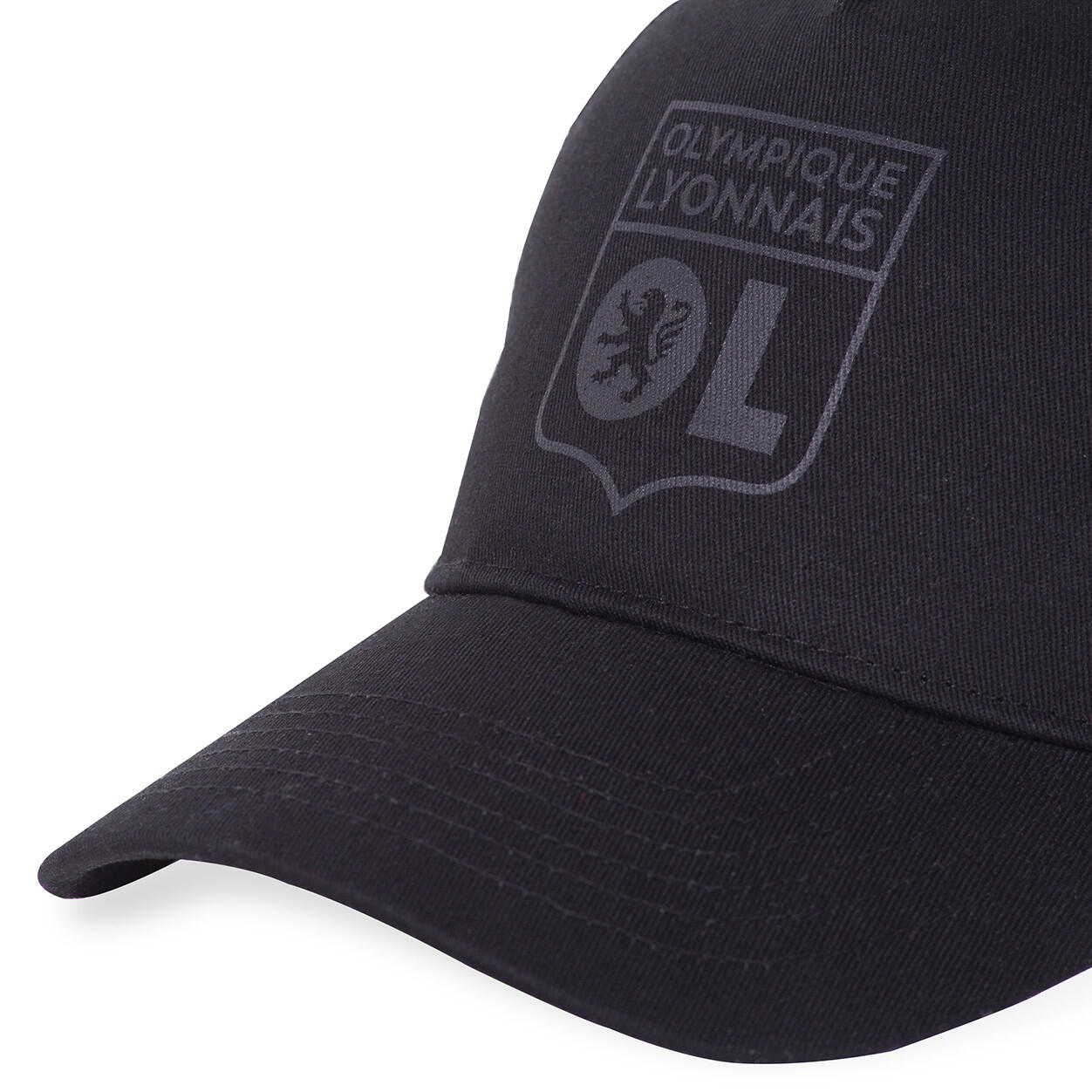 Casquette Blason OL Ton sur Ton Noire Mixte 3/4