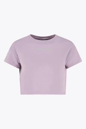 Osaka Damen Lockeres Cropped-T-Shirt | Lila