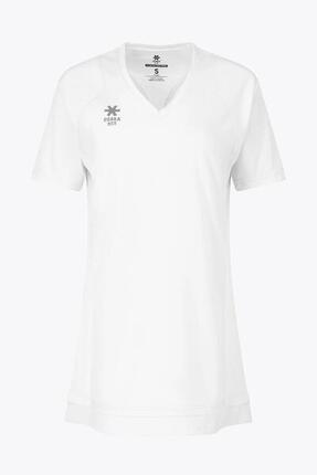 Osaka Damen Tech-Kleid mit V-Ausschnitt | Weiß