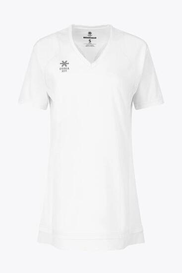 Osaka Damen Tech-Kleid mit V-Ausschnitt | Weiß