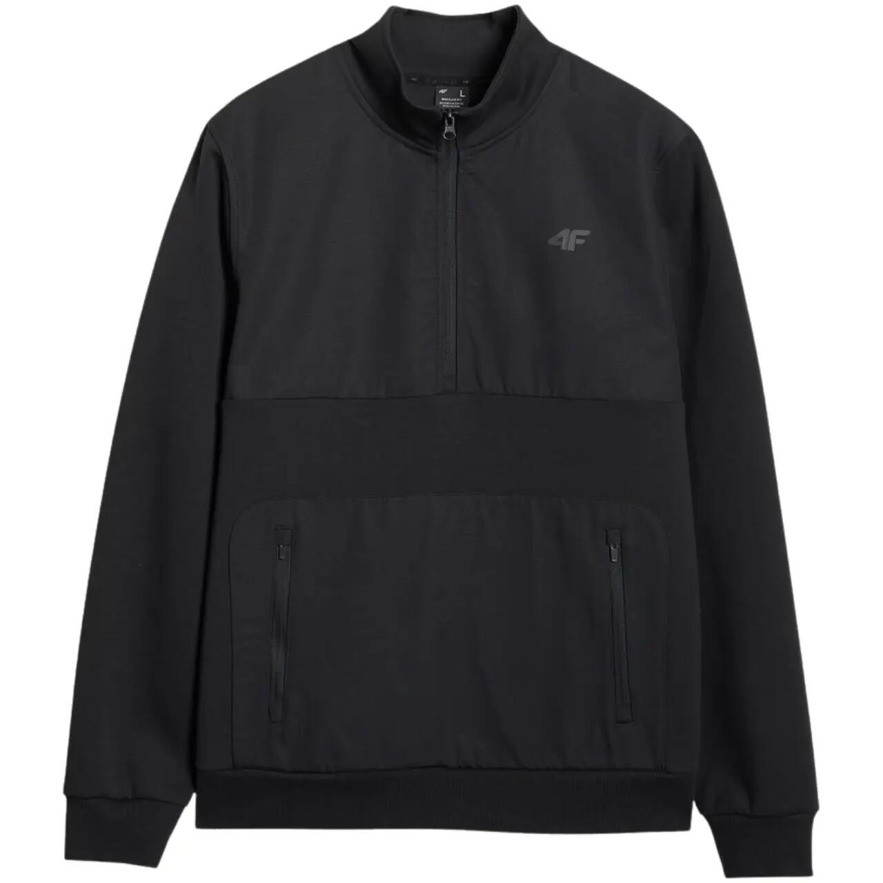 Herren-Sweatshirt 4F mit halbem Reißverschluss Interlock TSWSM1947 Farbe Schwarz 2/10