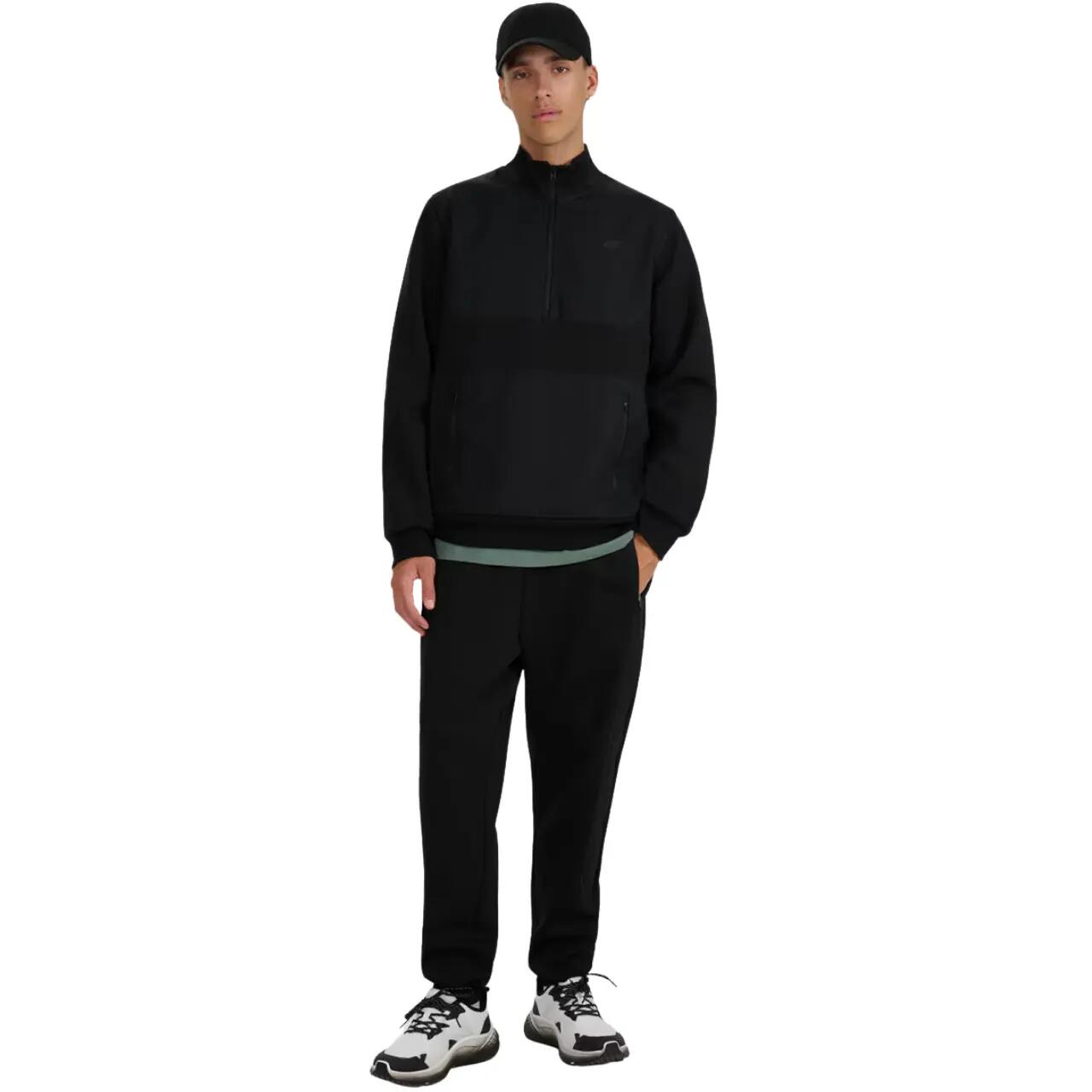 Herren-Sweatshirt 4F mit halbem Reißverschluss Interlock TSWSM1947 Farbe Schwarz 7/10