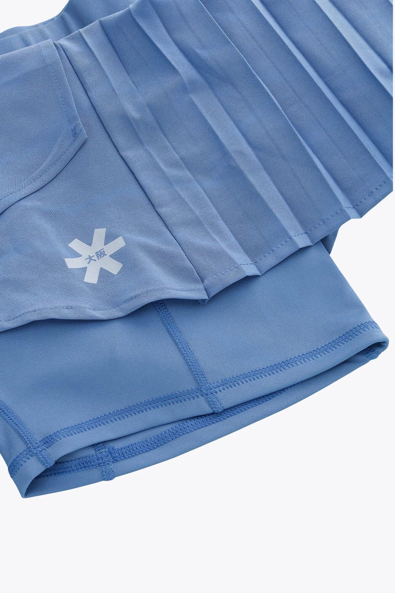 Jupe-short plissée fluide Osaka pour femme | Bleu Silver Lake 4/6