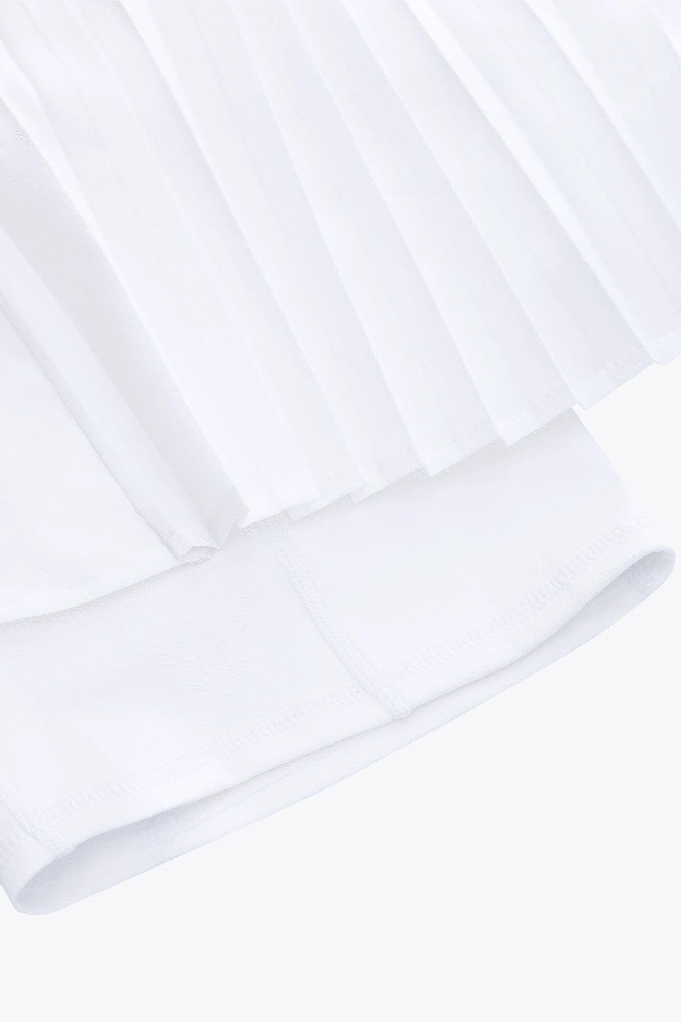 Jupe-short plissée fluide Osaka pour femme | Blanche 4/5