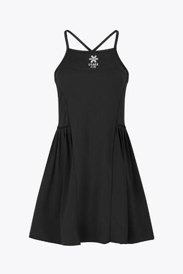 Osaka Damen Plissee-Tech-Kleid | Schwarz
