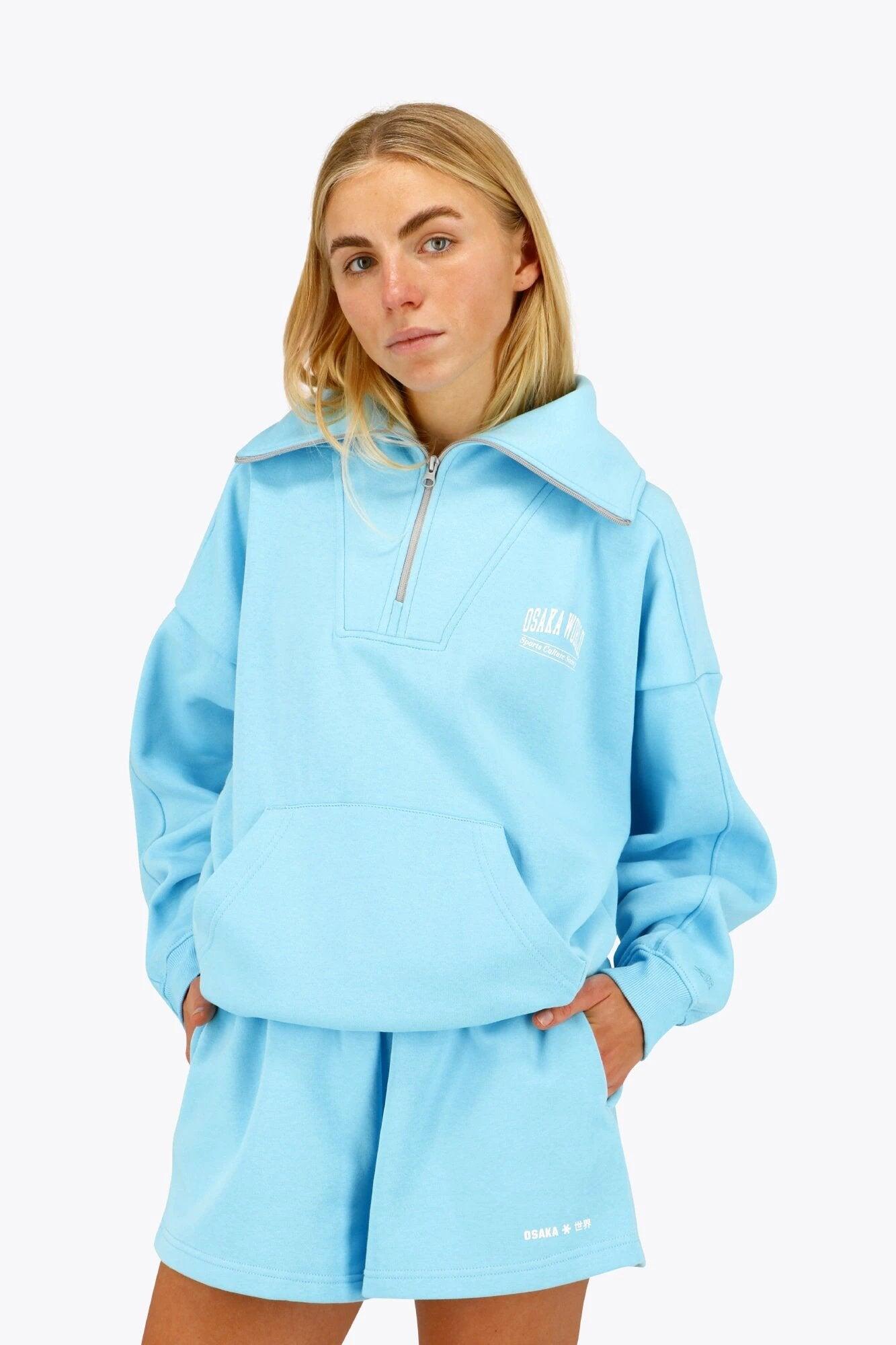 Pull demi-zippé femme Osaka | Bleu clair 3/6