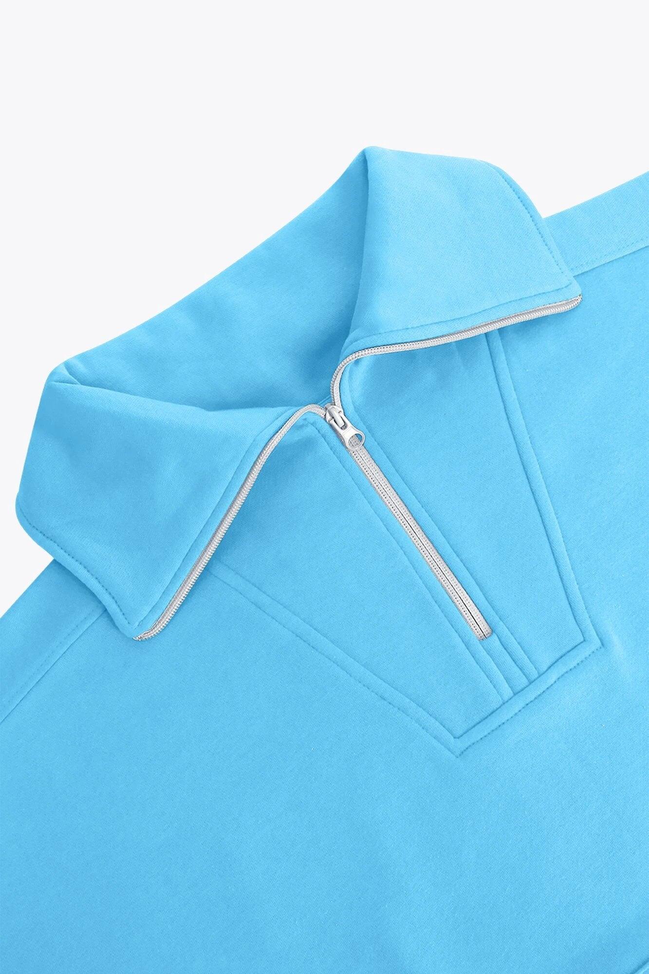 Pull demi-zippé femme Osaka | Bleu clair 6/6