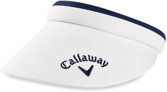 Callaway Women's Clip Visor, Visera de Golf para Mujer, Blanco/Azul Marino