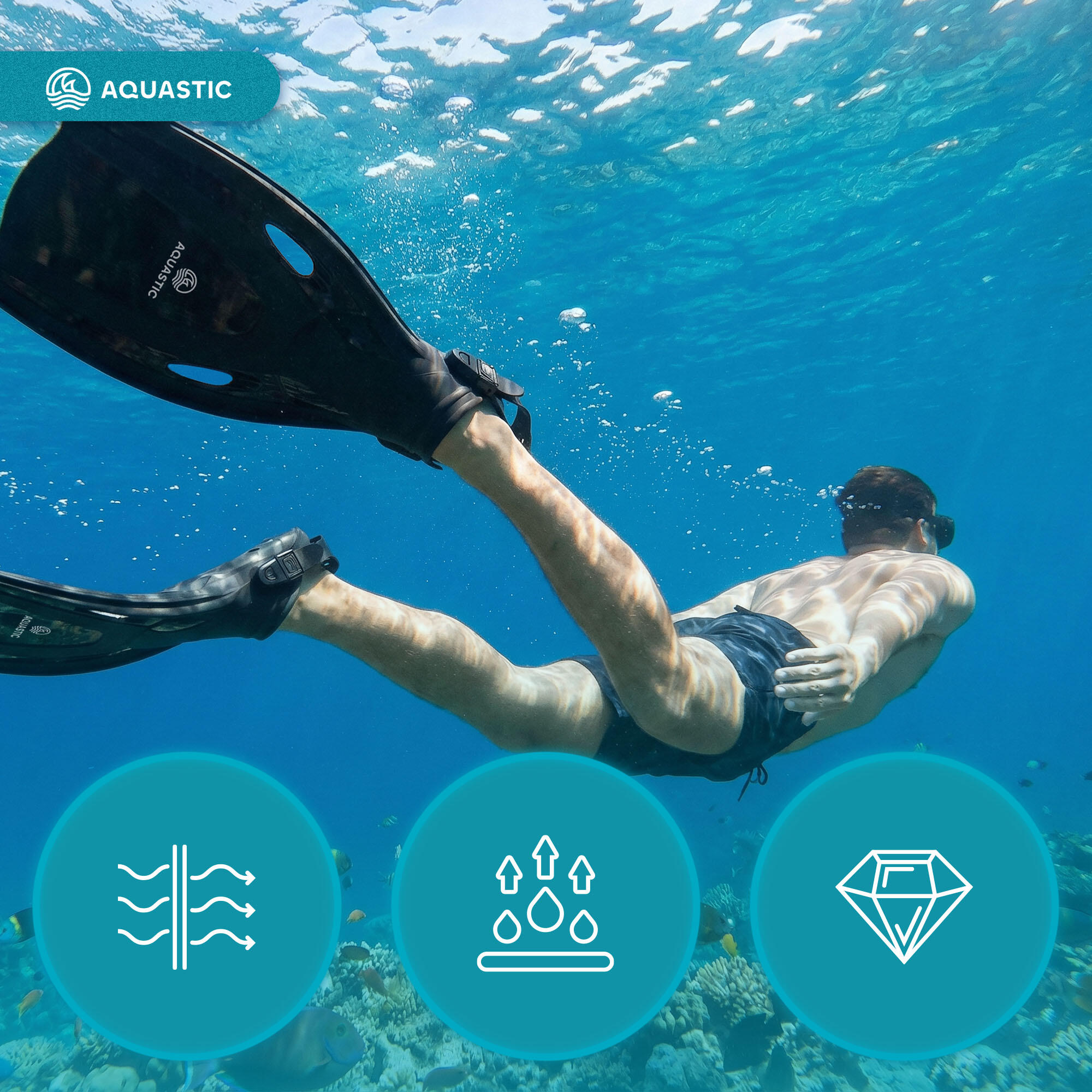 Pinne per snorkeling AQUASTIC Cove 6/7