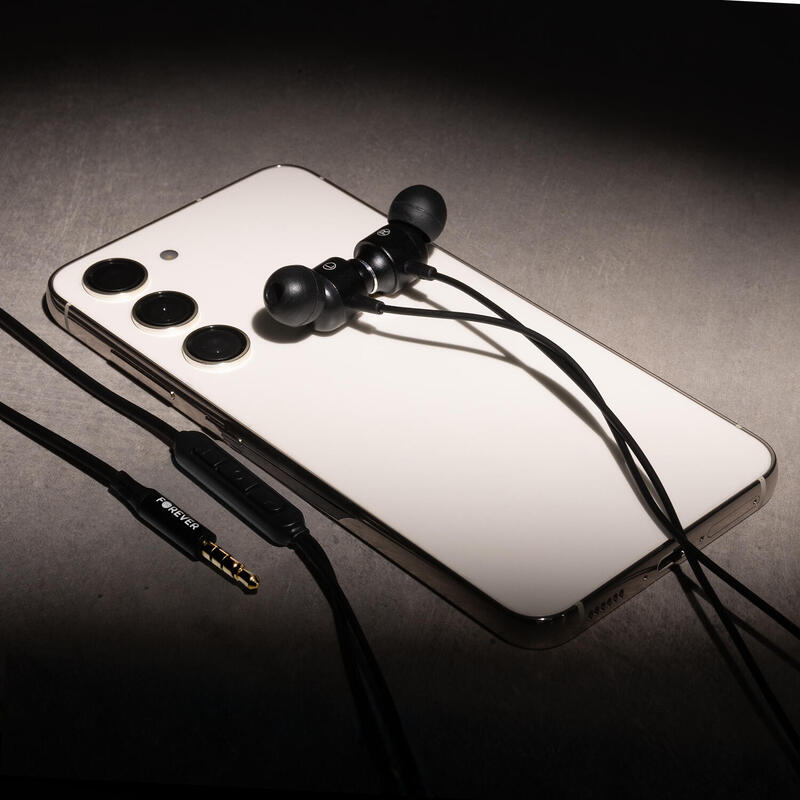 Căști cu fir Forever EP-01 in-ear jack 3,5 mm negre