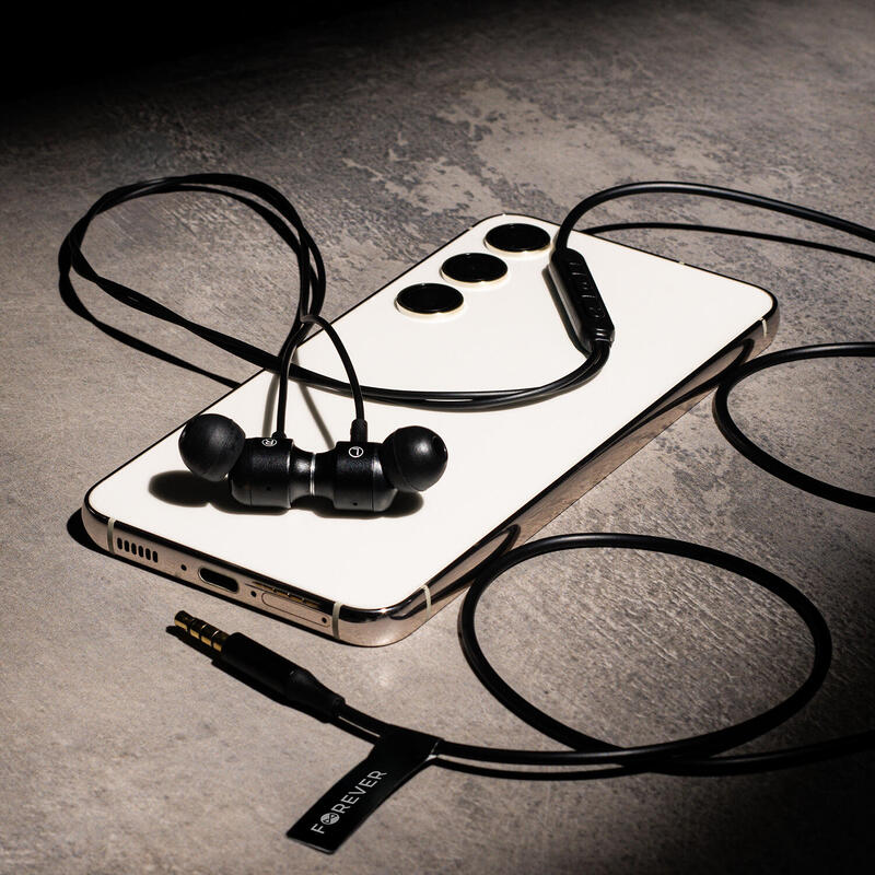 Căști cu fir Forever EP-01 in-ear jack 3,5 mm negre