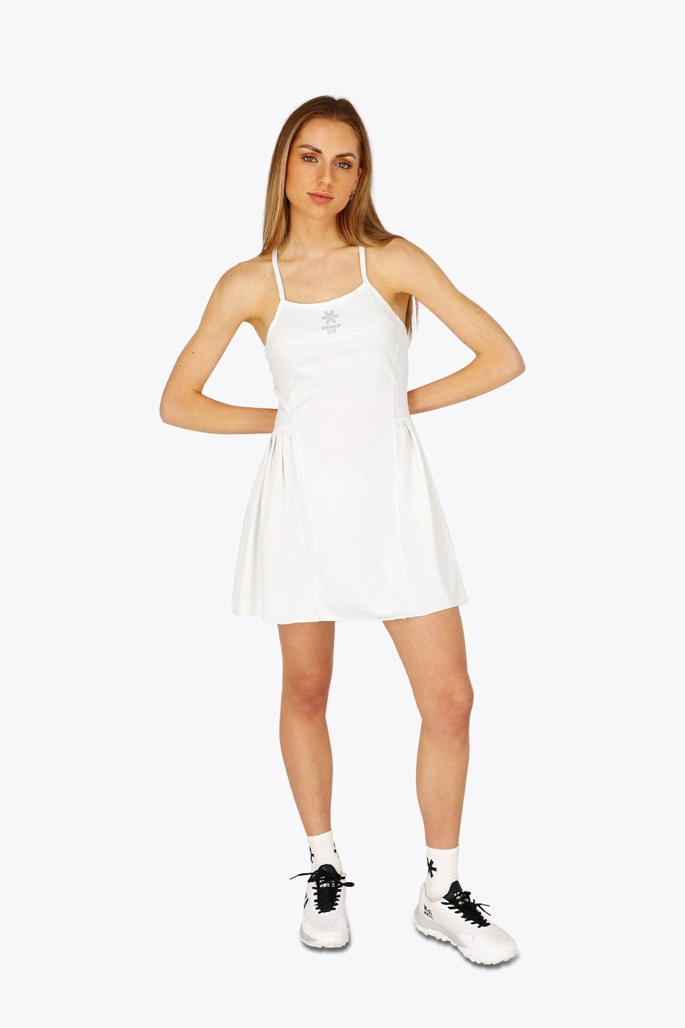 Vestido técnico plisado para mujer Osaka | Blanco 5/6