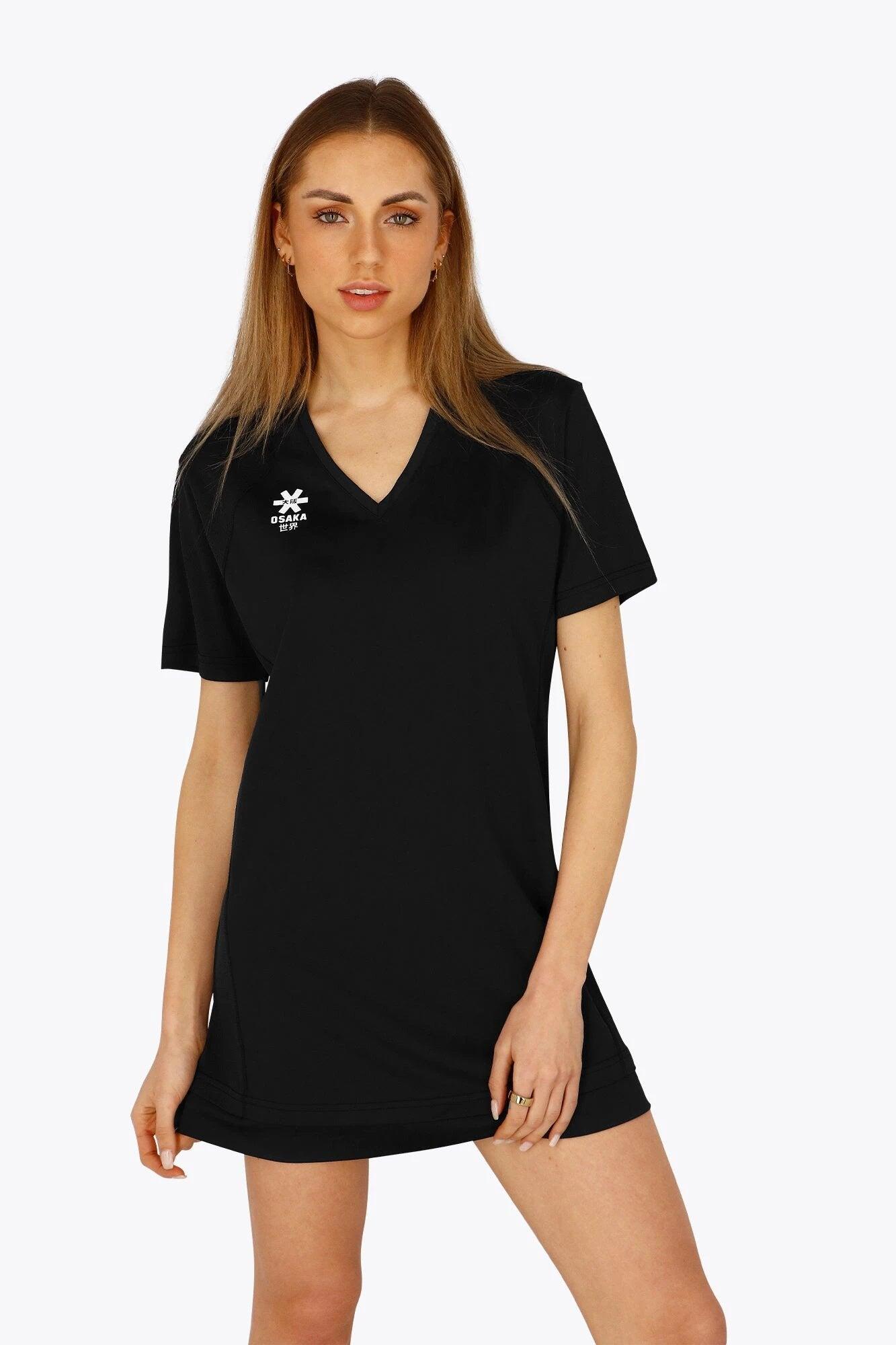 Robe technique à col en V Osaka pour femmes | Noir 3/6