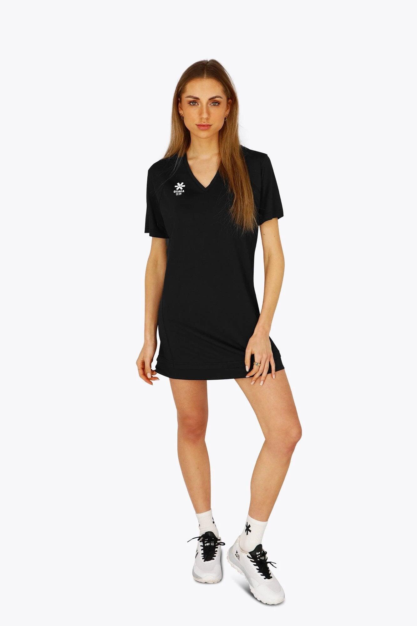 Robe technique à col en V Osaka pour femmes | Noir 5/6