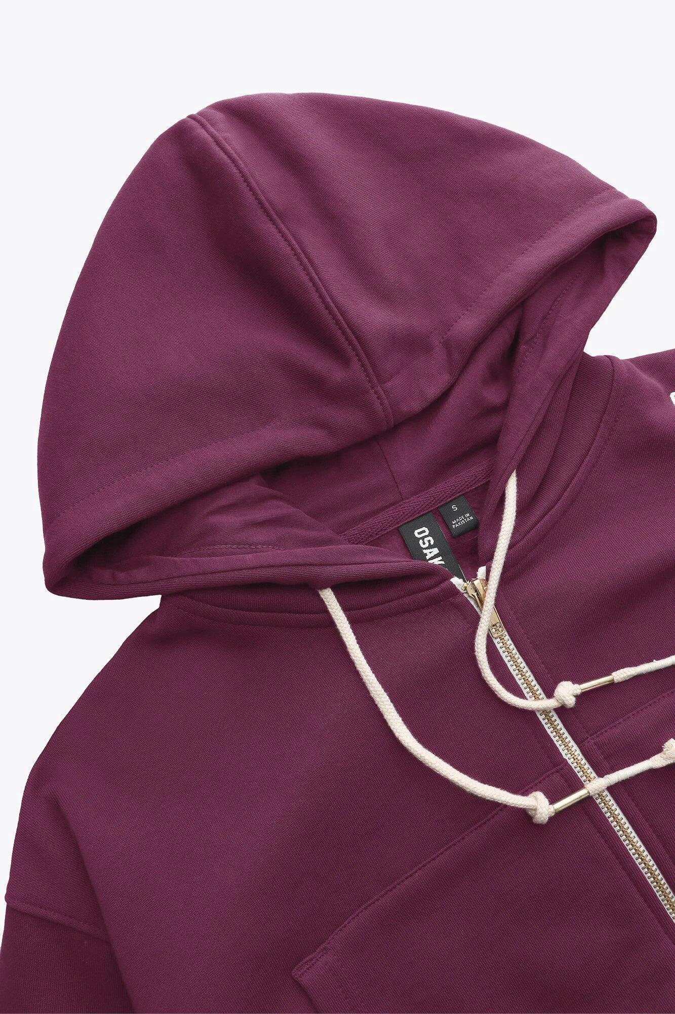 Osaka Dames Cropped Full Zip Hoodie | Kersenlak 6/6