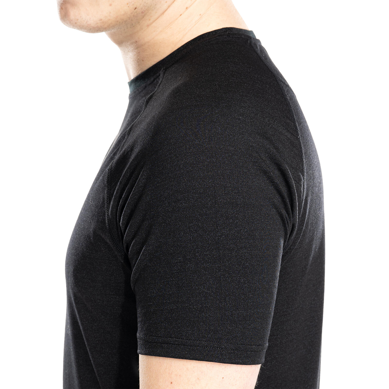 Nilo Merino Baselayer Shirt Herren kurzarm Wandern - coalblack 7/7