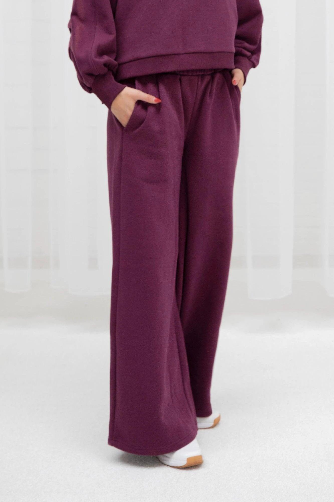 Pantalon de survêtement Osaka pour femme, coupe large | Laque cerise 3/6