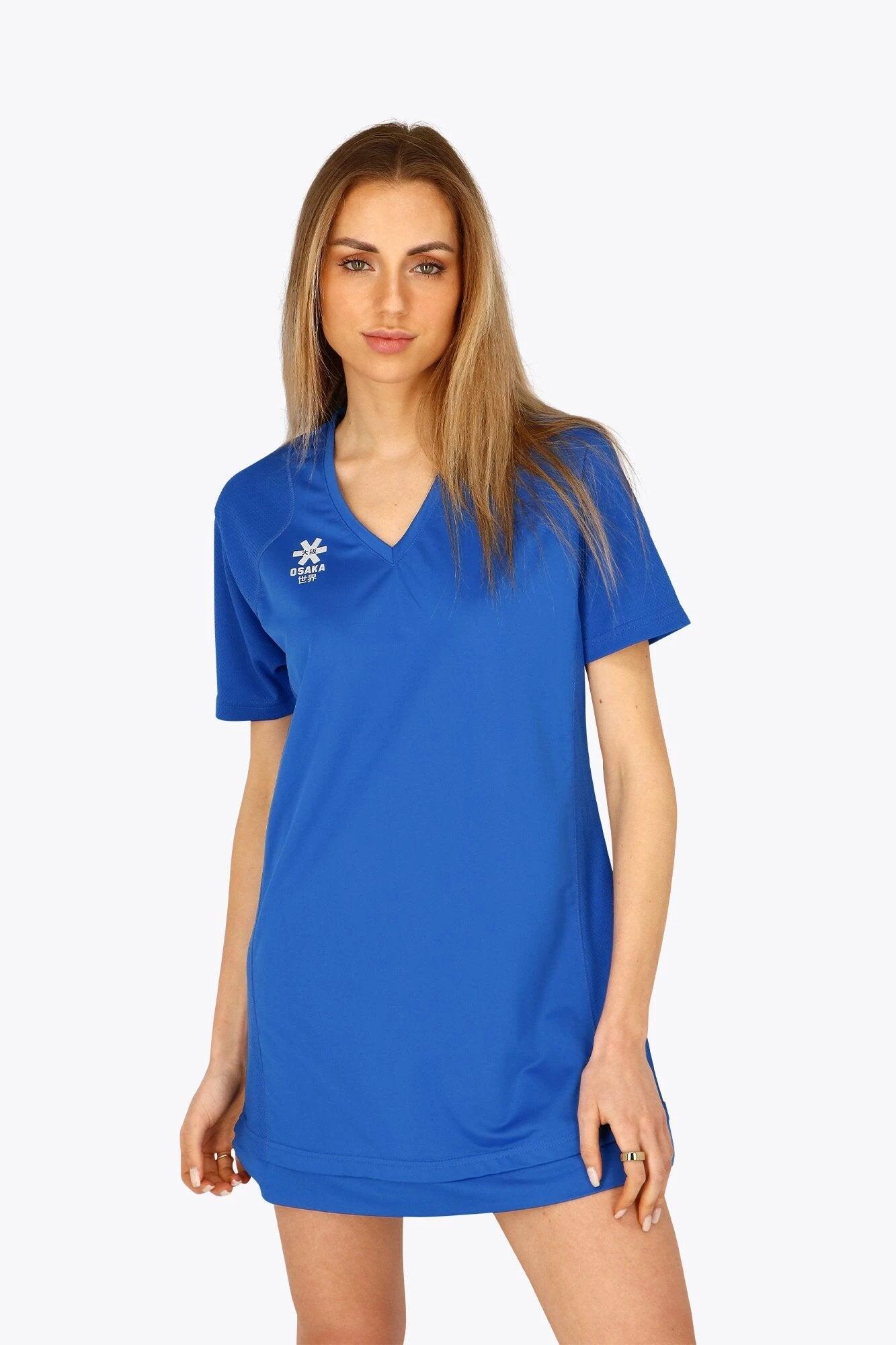Vestido técnico con cuello en V para mujer Osaka | princesa azul 3/6