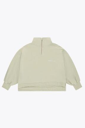 Pull court demi-zippé Osaka pour femme | Gris chaud