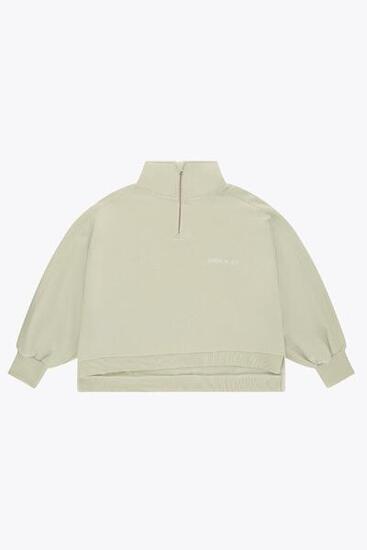 Pull court demi-zippé Osaka pour femme | Gris chaud