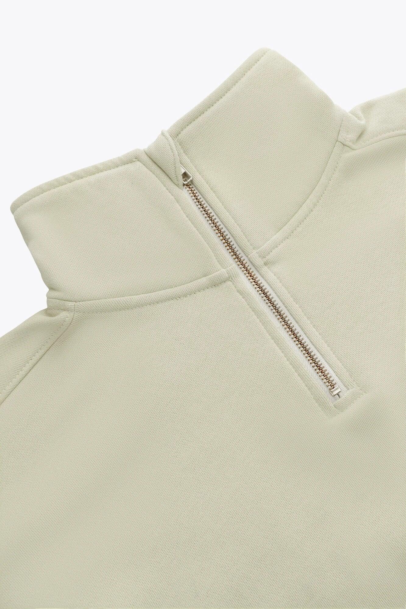 Pull court demi-zippé Osaka pour femme | Gris chaud 4/6