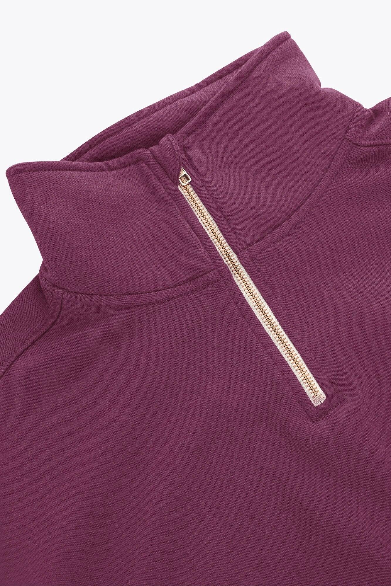 Pull court demi-zippé Osaka pour femme | Laque cerise 6/6