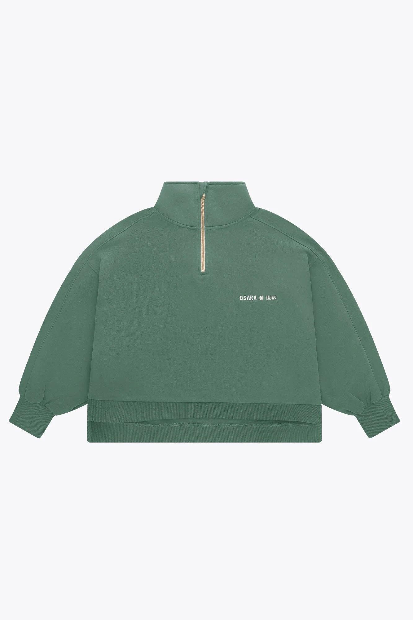 Osaka Dames Cropped Half Zip Trui | Bayou Groen 2/6