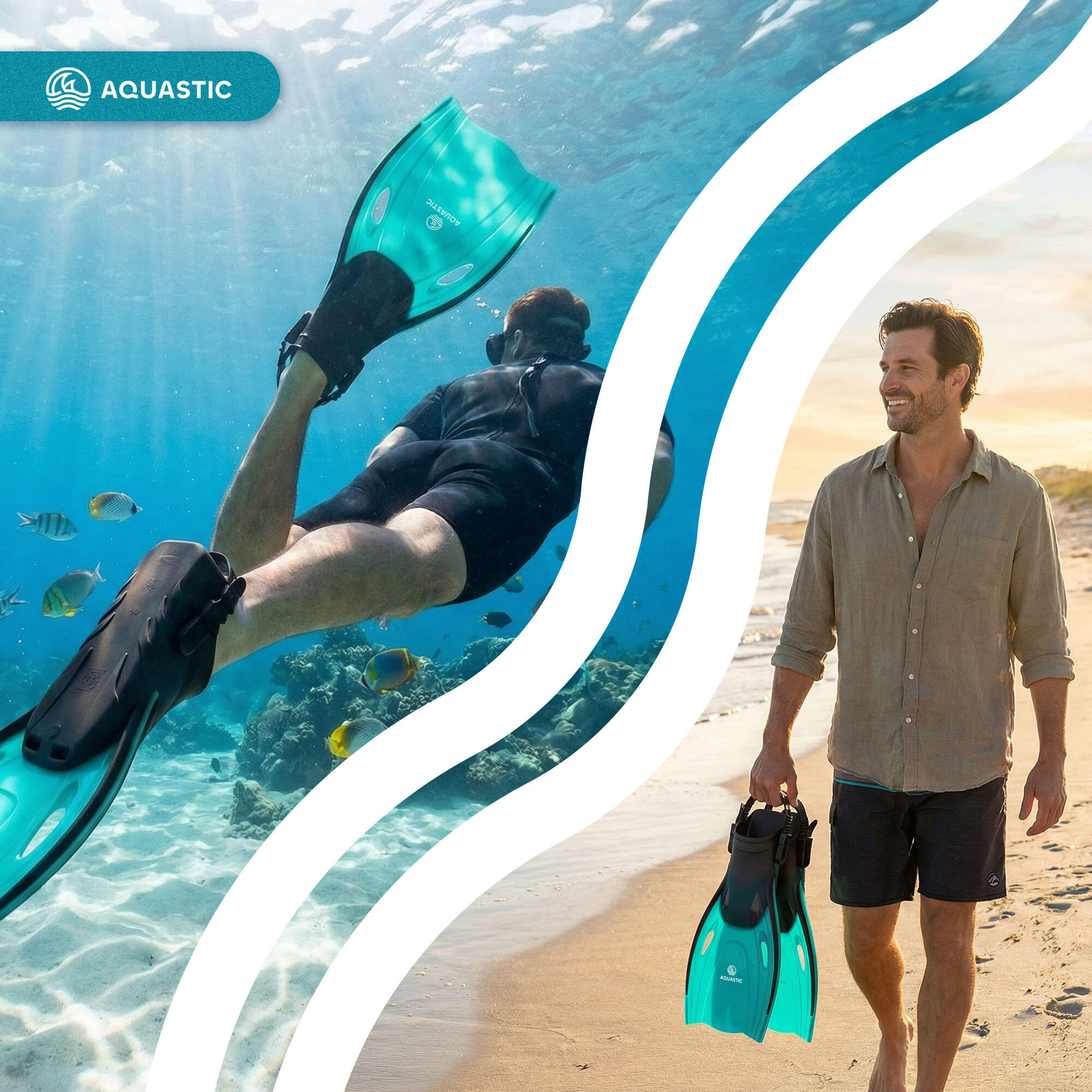 Pinne per snorkeling AQUASTIC Jetty 7/7