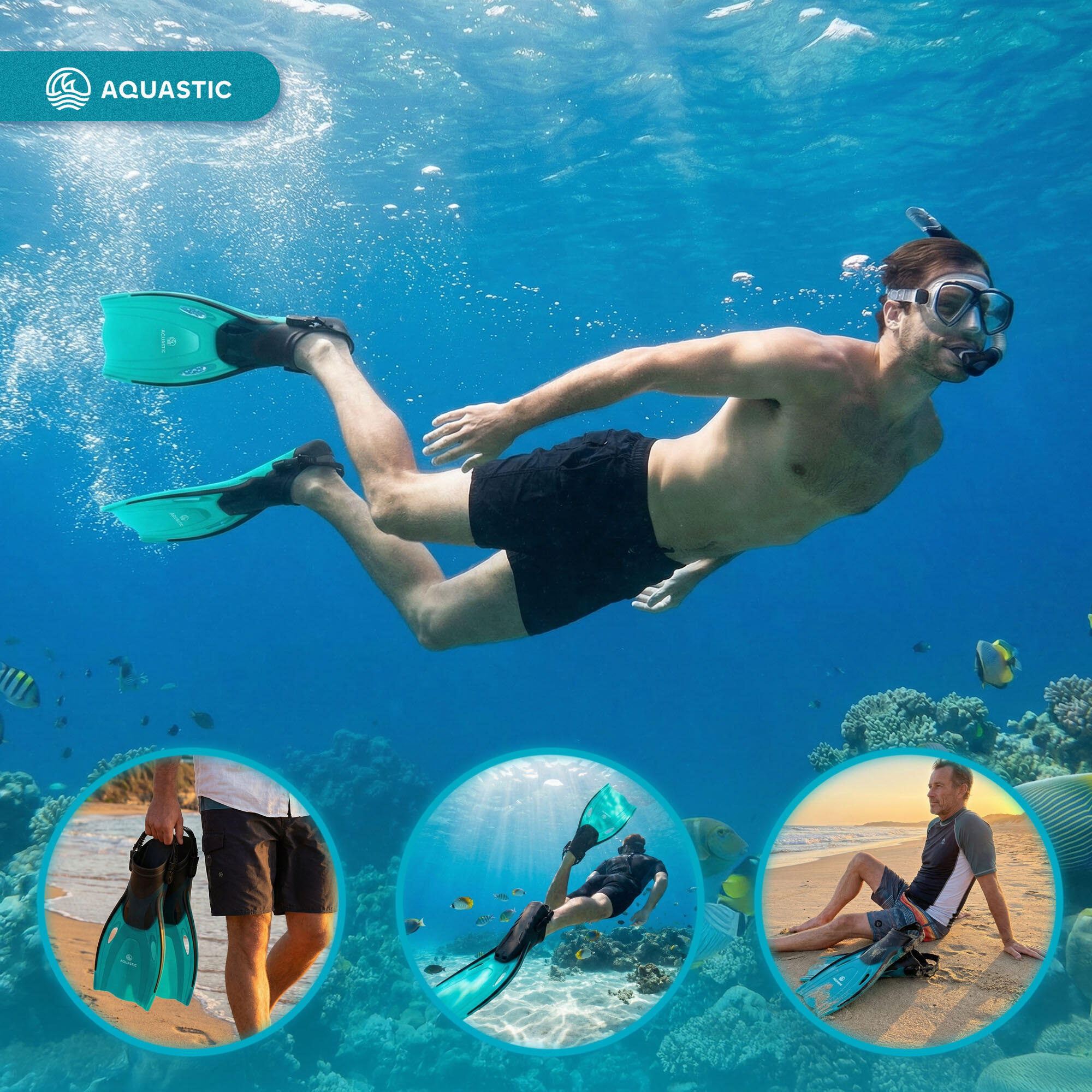 Pinne per snorkeling AQUASTIC Jetty 4/7