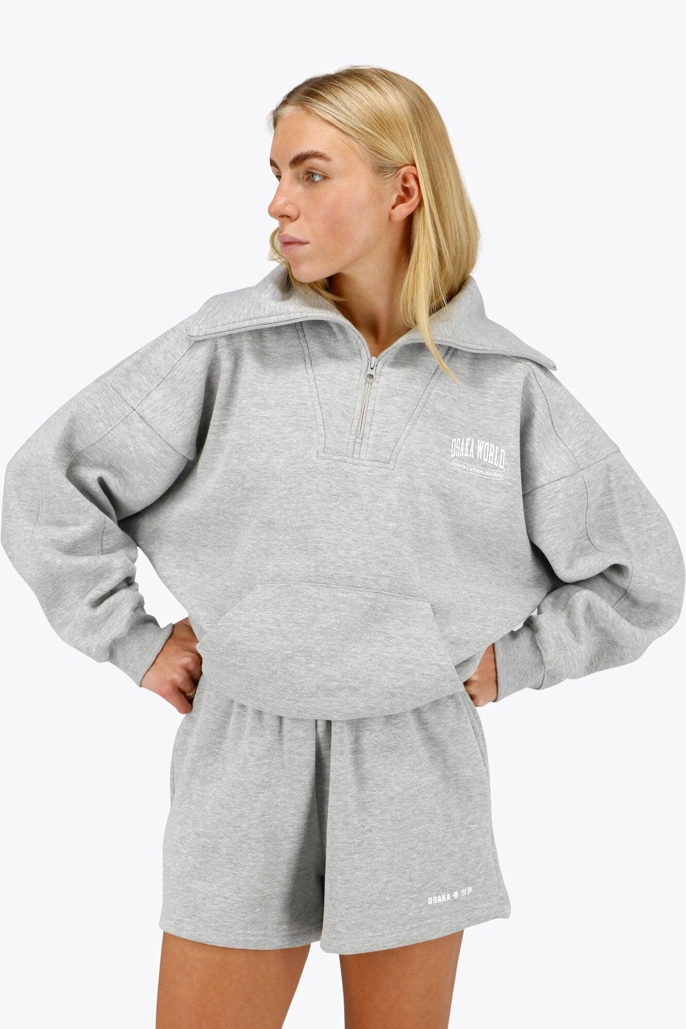 Pull demi-zippé femme Osaka | Gris chiné 3/6