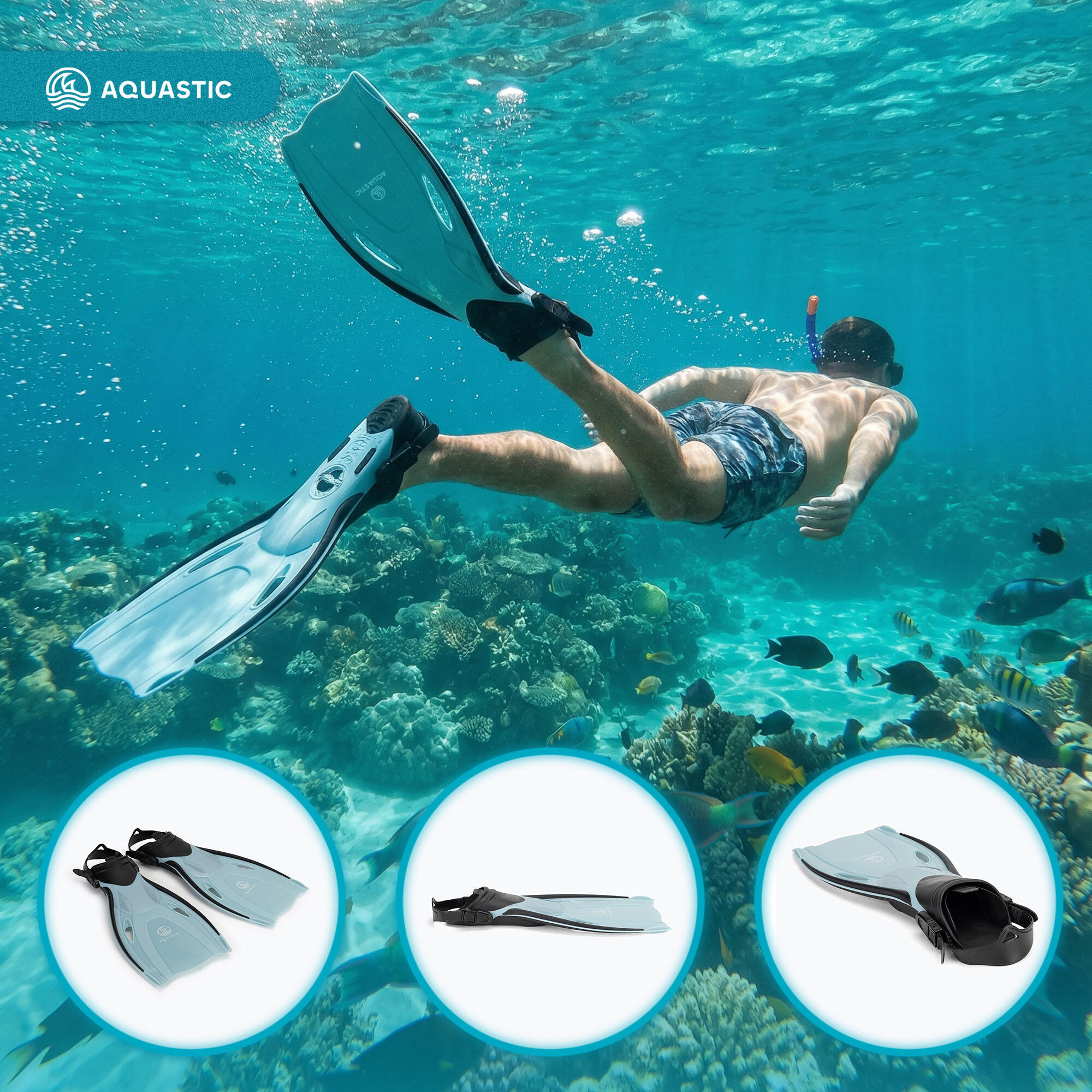AQUASTIC Pinne per snorkeling Shoal 3/7