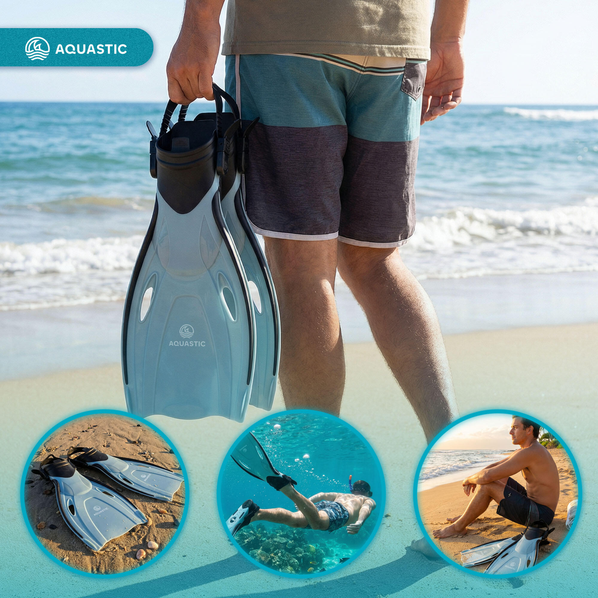 AQUASTIC Pinne per snorkeling Shoal 4/7