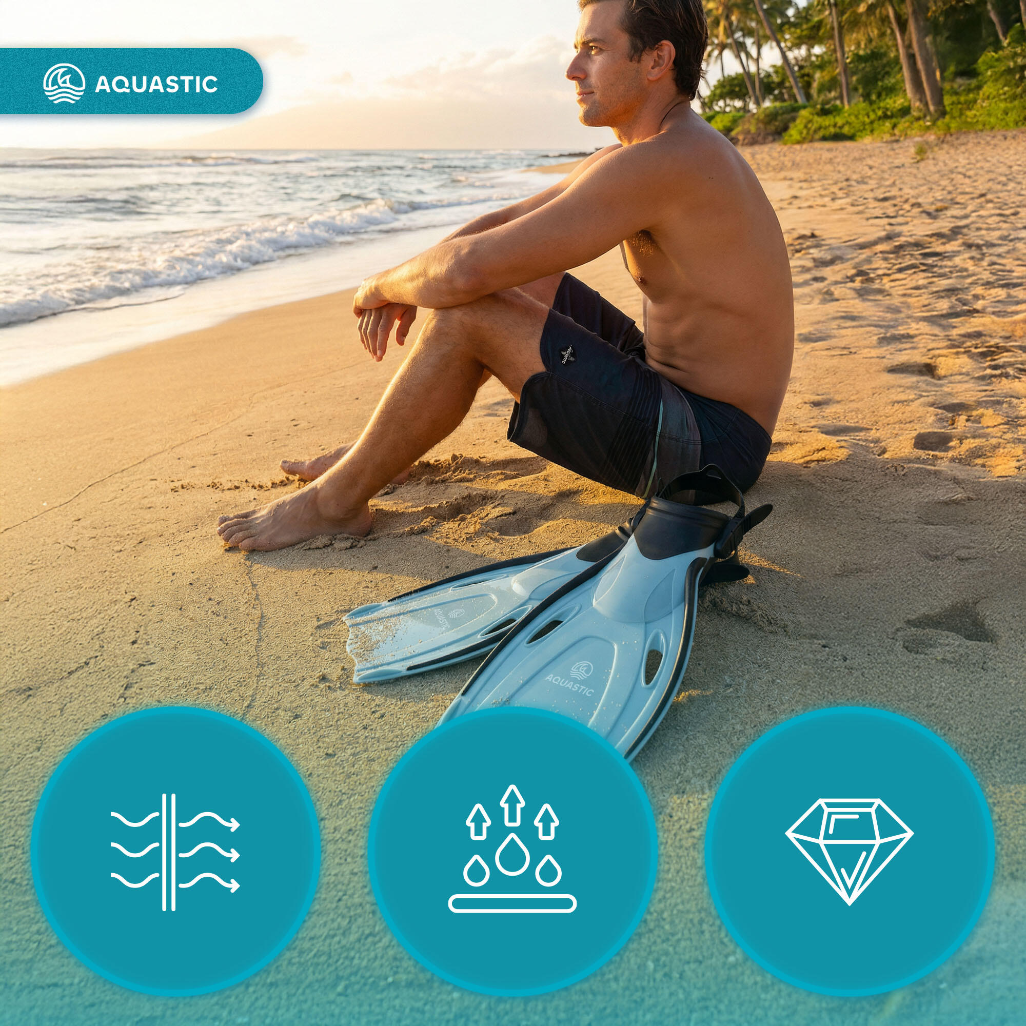 AQUASTIC Pinne per snorkeling Shoal 6/7