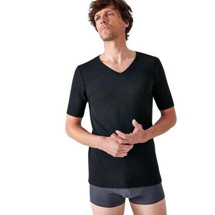 T-shirt col V manches courtes maille classique thermique Thermolactyl