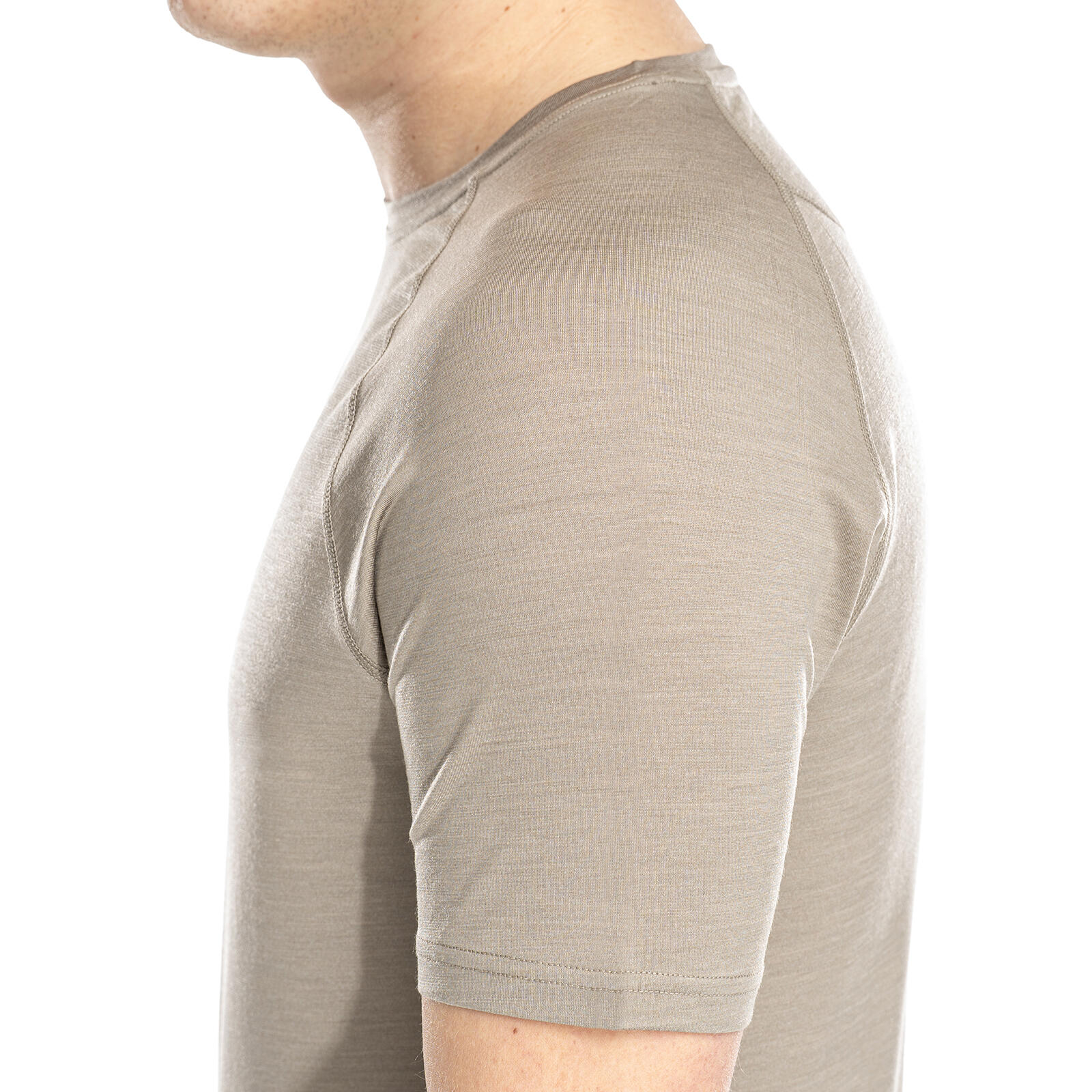 Nilo Merino Baselayer Shirt Herren kurzarm Wandern - darksand 7/7