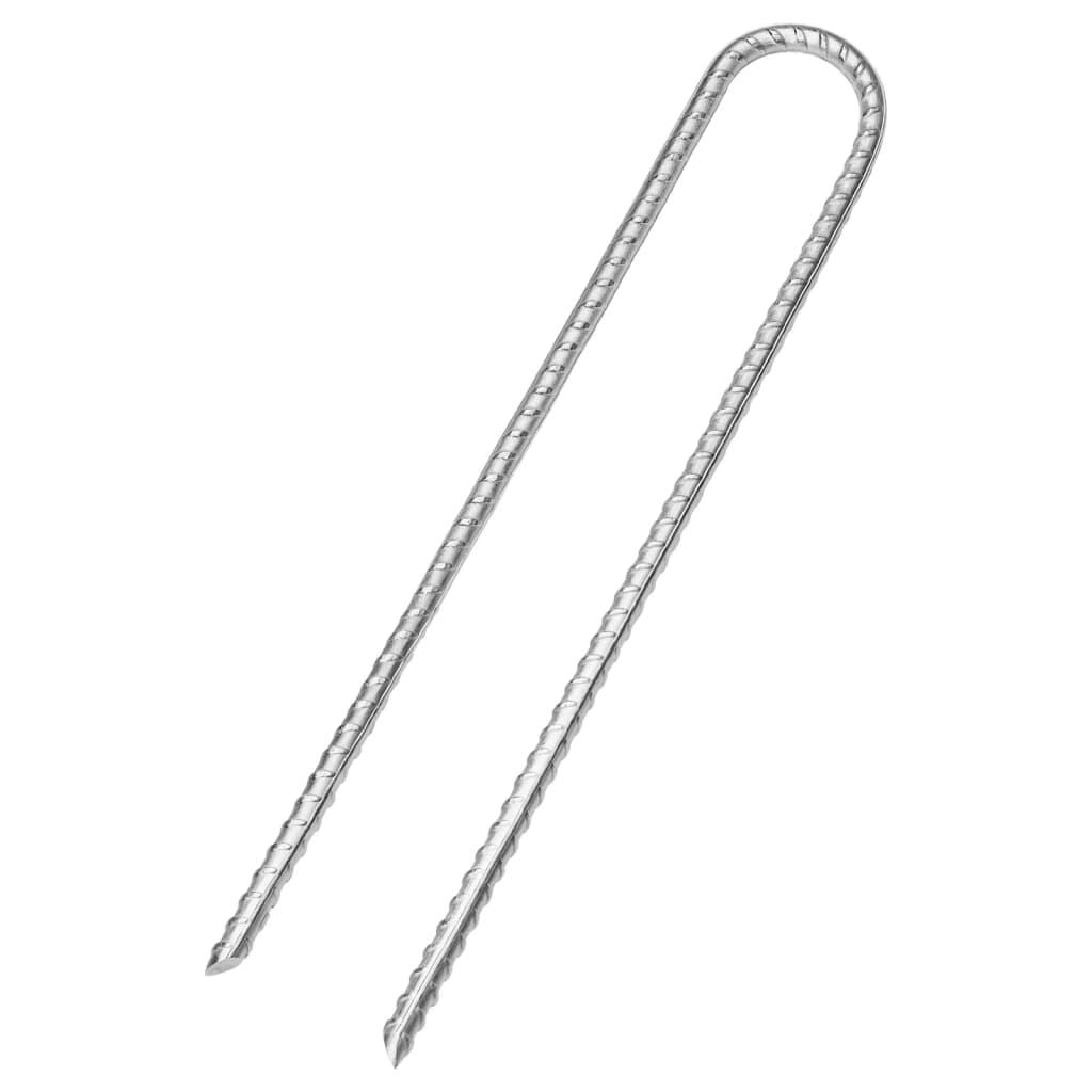 VidaXL Estacas de Tienda en U 6 unidades 7 mm x 30 cm acero galvanizado 2/2