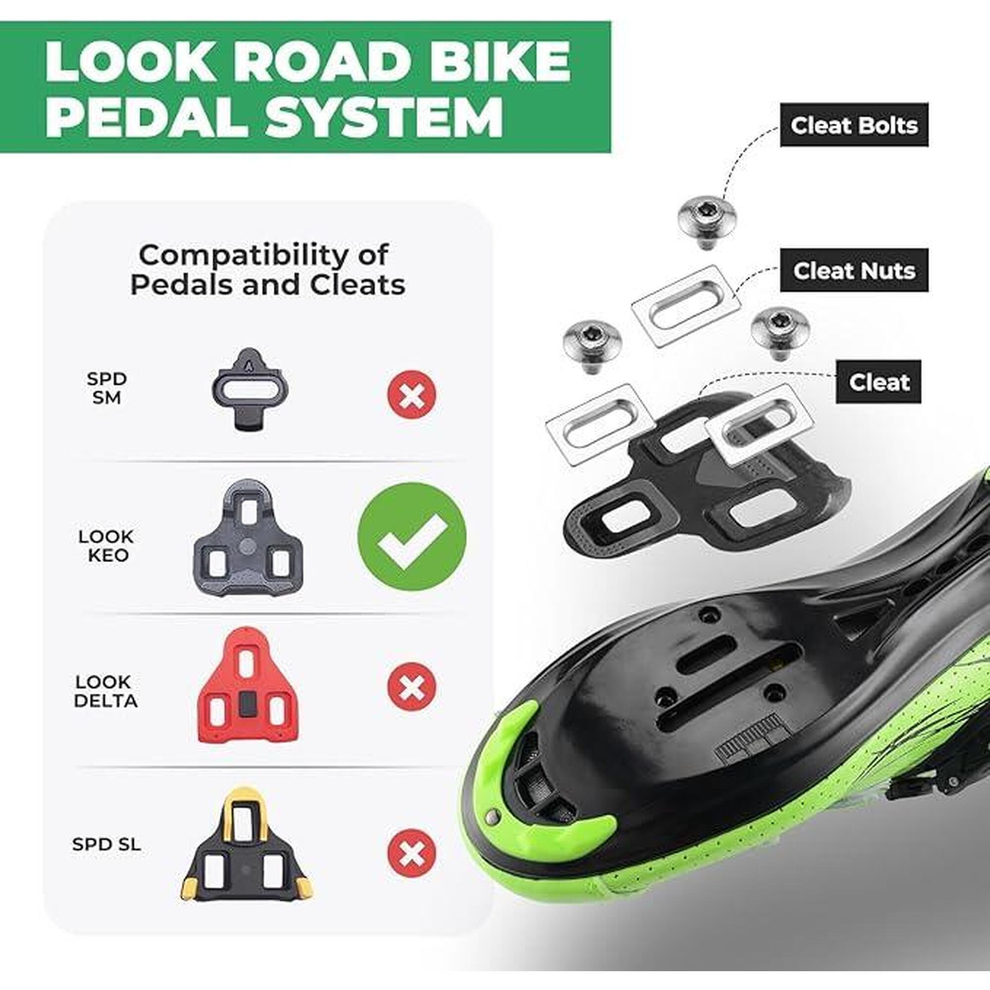 Pedale clipless ROCKBROS pentru șosea, compatibile Look KEO