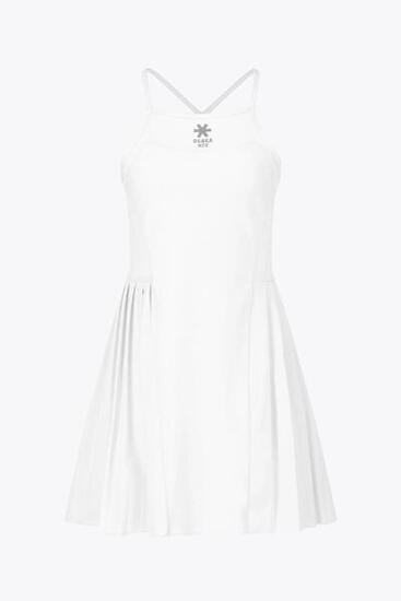 Osaka Damen Plissee-Tech-Kleid | Weiß